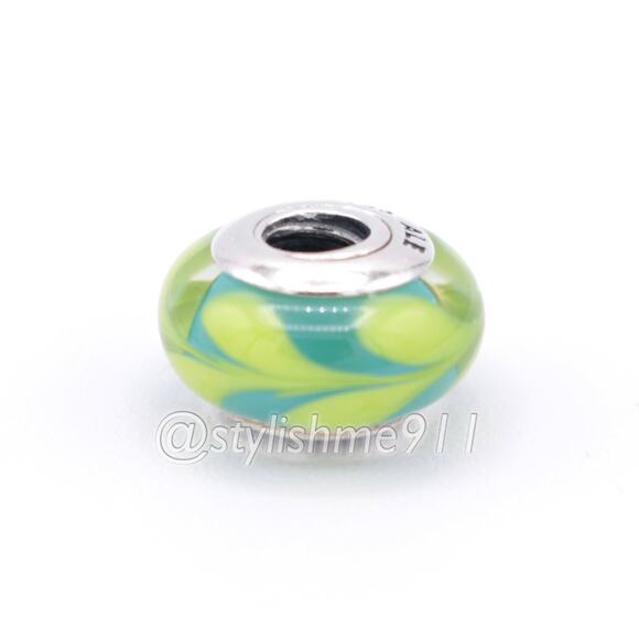 Authentic PANDORA Aqua and Green Swirl Charm - 790673 - Picture 9 of 10